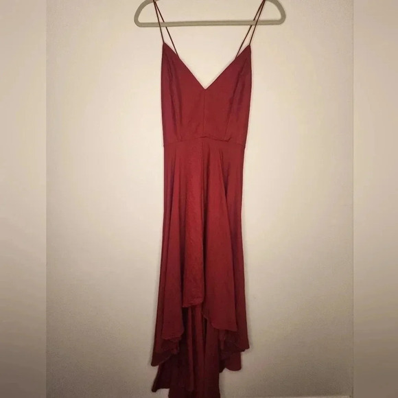 Nasty Gal Rule the Dance Floor Lace-up Dress size 8 NWT Wine Red - Picture 8 of 13